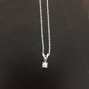 Genuine diamond necklace in 10K white gold